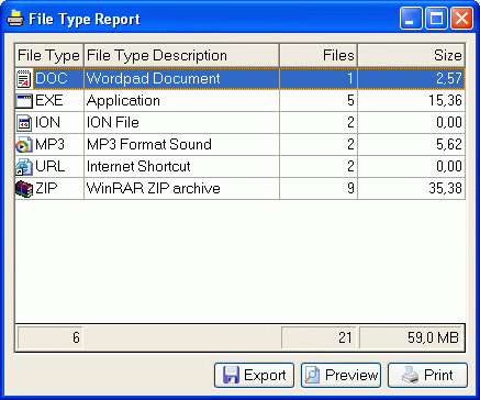 File Type Report